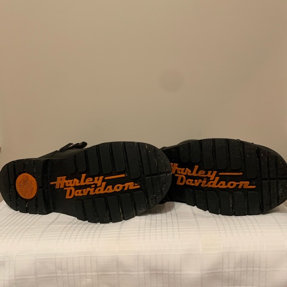 Harley-Davidson black leather biker boots men’s size 10W - Picture 7 of 8